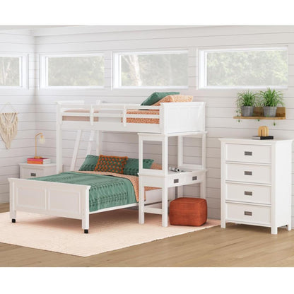 Picket House Furnishings - Brooklyn Kids Twin Over Full Loft with Ladder and Desk with Speaker 3PC Bedroom Set in White - Y-15760-7-L3-3PC veiw 1