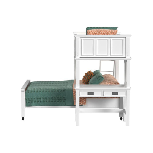 Picket House Furnishings - Brooklyn Kids Twin Over Full Loft with Ladder and Desk with Speaker 3PC Bedroom Set in White - Y-15760-7-L3-3PC veiw 2