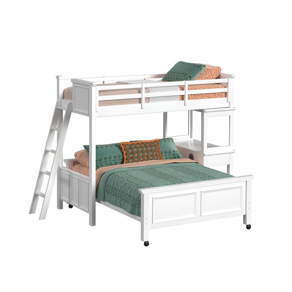 Picket House Furnishings - Brooklyn Kids Twin Over Full Loft with Ladder and Desk with Speaker 3PC Bedroom Set in White - Y-15760-7-L3-3PC veiw 4