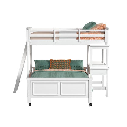 Picket House Furnishings - Brooklyn Kids Twin Over Full Loft with Ladder and Desk with Speaker in White - Y-15760-7-L3 veiw 2