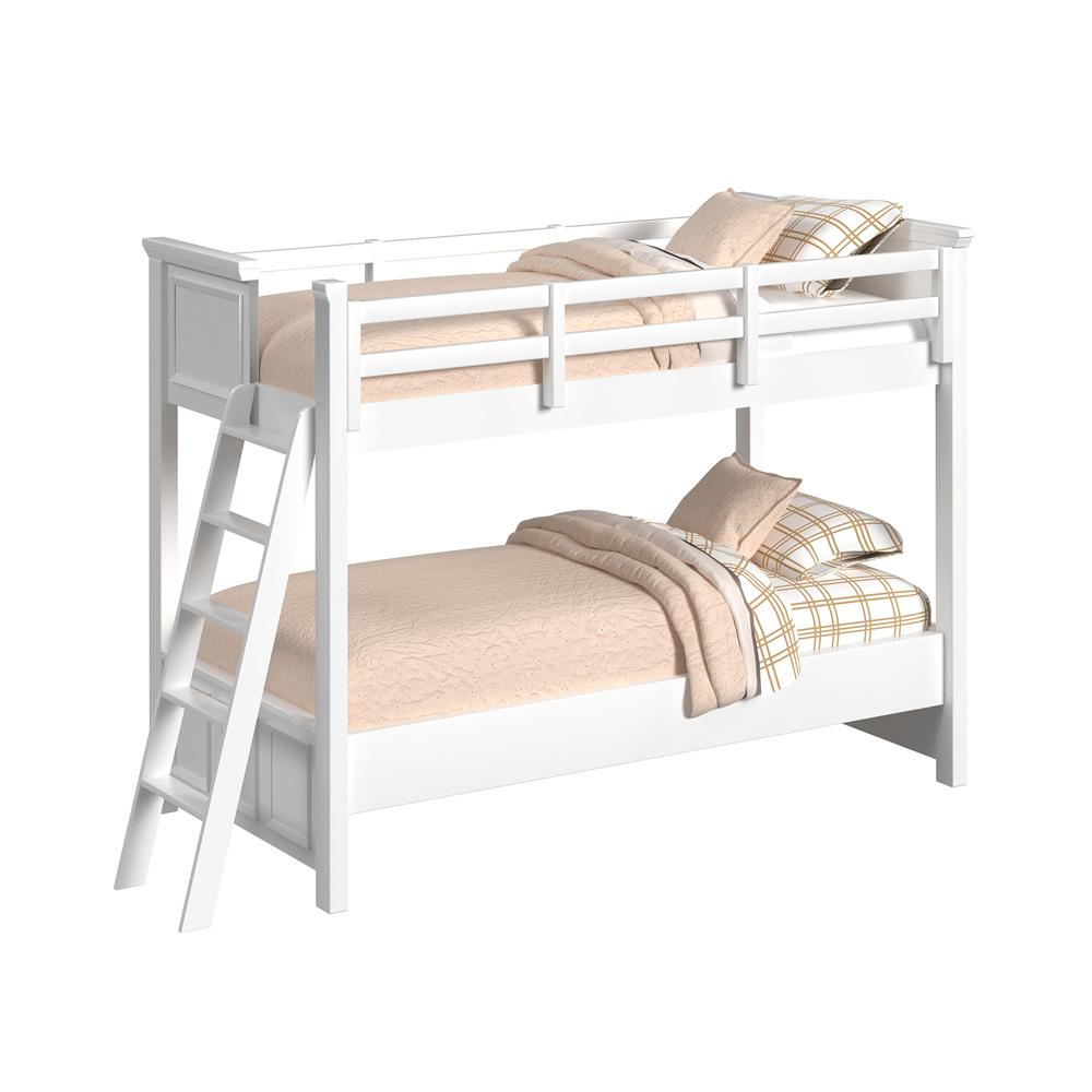 Picket House Furnishings - Brooklyn Kids Twin Over Twin Bunk with Ladder 3PC Bedroom Set in White - Y-15760-7-B1-3PC veiw 4