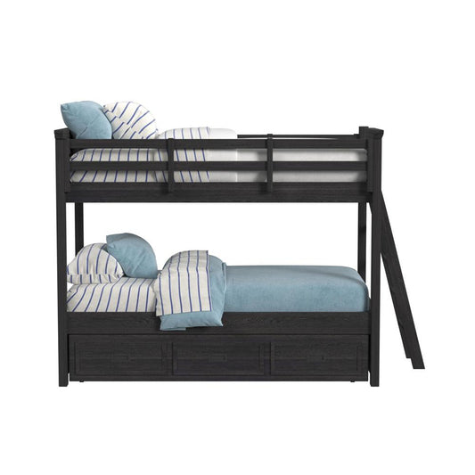 Picket House Furnishings - Brooklyn Kids Twin Over Twin Bunk with Ladder and Trundle in Charcoal - Y-15760-8-B2 veiw 2
