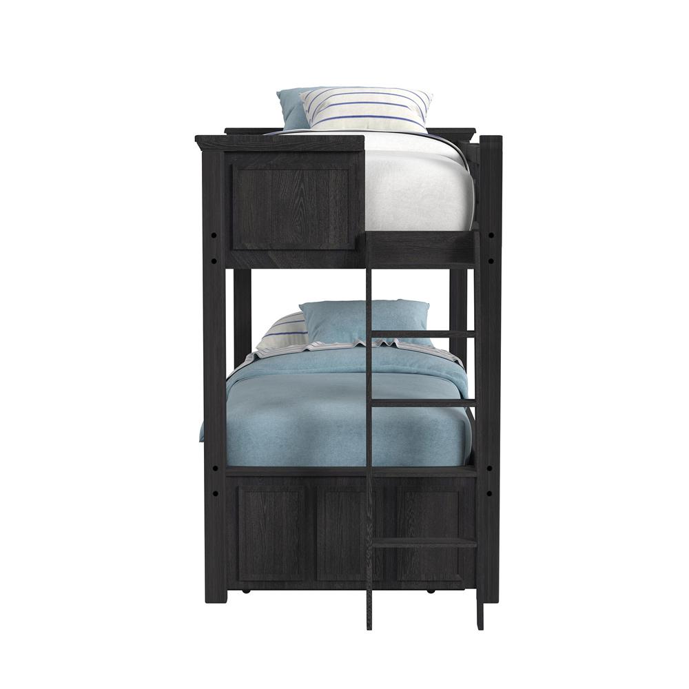 Picket House Furnishings - Brooklyn Kids Twin Over Twin Bunk with Ladder and Trundle in Charcoal - Y-15760-8-B2 veiw 3