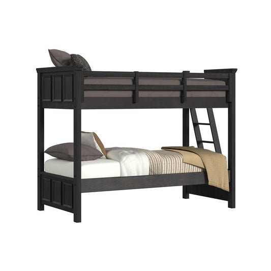 Picket House Furnishings - Brooklyn Kids Twin Over Twin Bunk with Ladder in Charcoal - Y-15760-8-B1 veiw 1