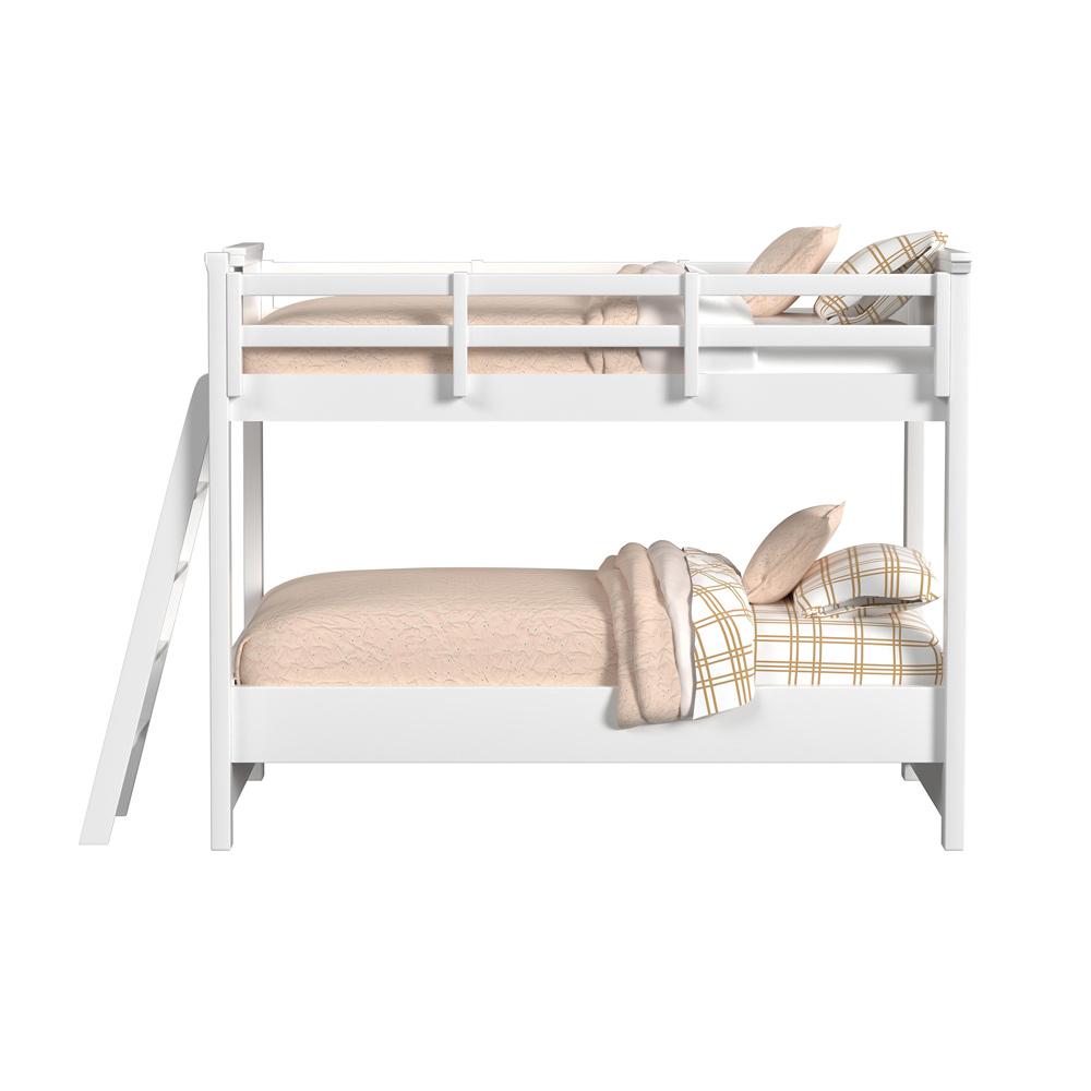 Picket House Furnishings - Brooklyn Kids Twin Over Twin Bunk with Ladder in White - Y-15760-7-B1 veiw 2