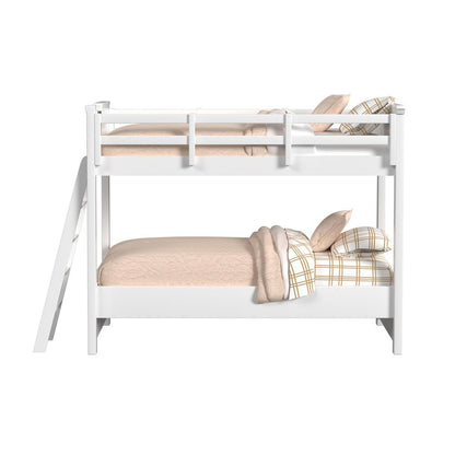 Picket House Furnishings - Brooklyn Kids Twin Over Twin Bunk with Ladder in White - Y-15760-7-B1 veiw 2