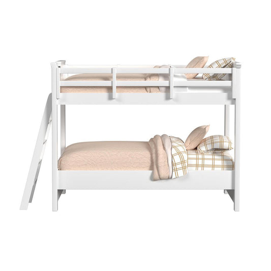 Picket House Furnishings - Brooklyn Kids Twin Over Twin Bunk with Ladder in White - Y-15760-7-B1 veiw 2