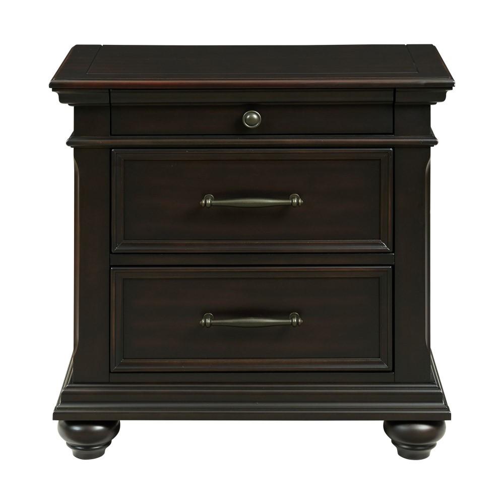 Picket House Furnishings - Brooks 3-Drawer Nightstand with USB Ports in Black - SR800NS veiw 2