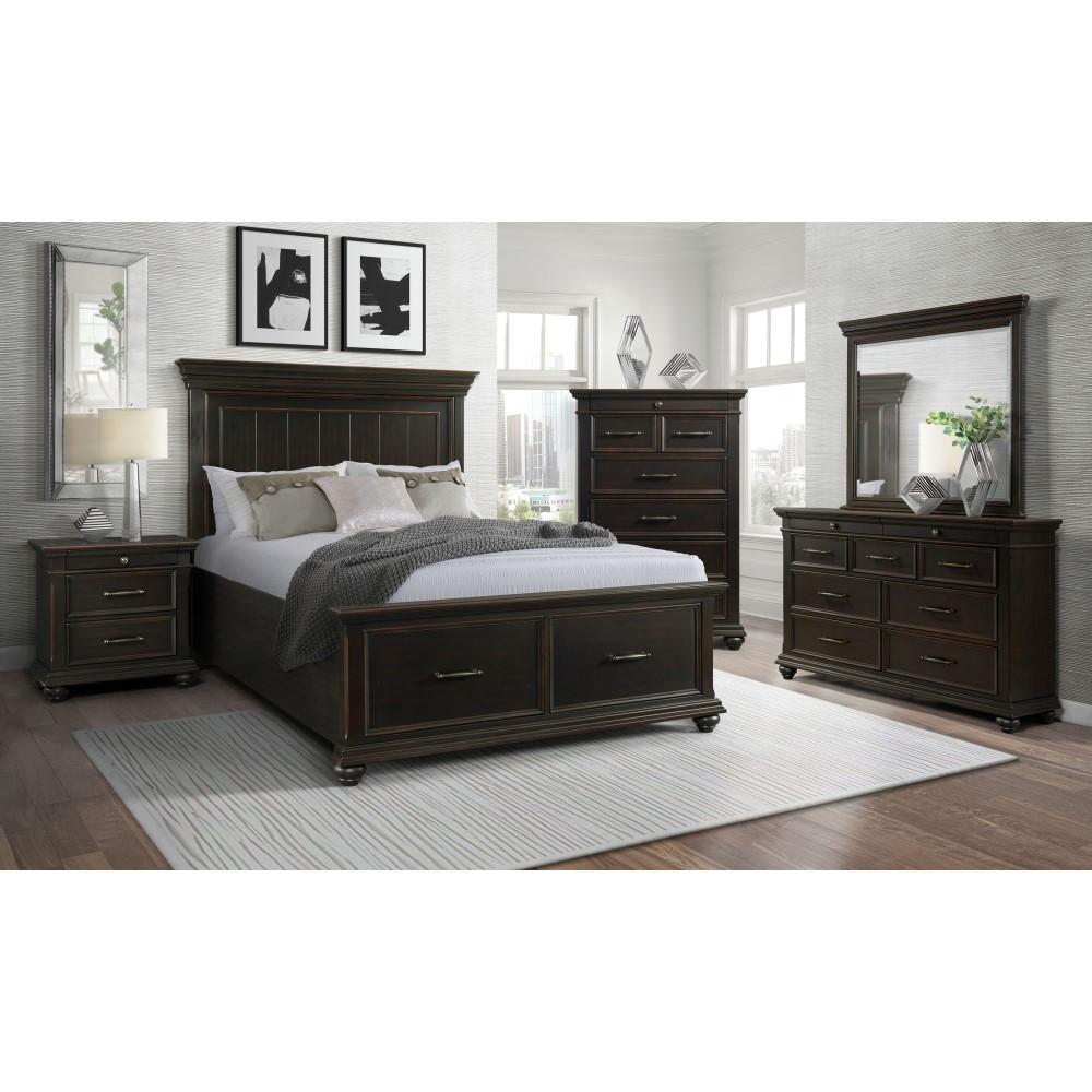 Picket House Furnishings - Brooks 3-Drawer Nightstand with USB Ports in Black - SR800NS veiw 3