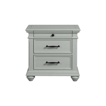 Picket House Furnishings - Brooks 3-Drawer Nightstand with USB Ports in Grey - SR300NS veiw 2