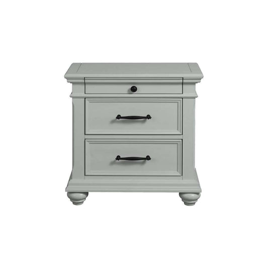 Picket House Furnishings - Brooks 3-Drawer Nightstand with USB Ports in Grey - SR300NS veiw 2