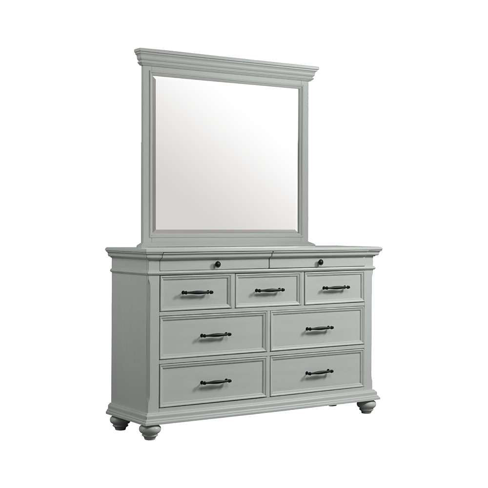 Picket House Furnishings - Brooks 9-Drawer Dresser with Mirror in Grey - SR300DRMR veiw 1