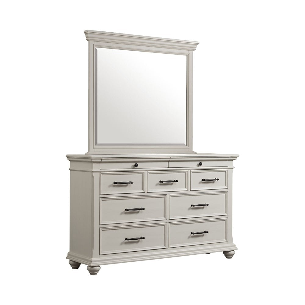 Picket House Furnishings - Brooks 9-Drawer Dresser with Mirror in White - SR600DRMR veiw 1