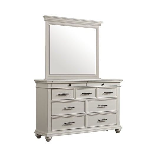 Picket House Furnishings - Brooks 9-Drawer Dresser with Mirror in White - SR600DRMR veiw 1