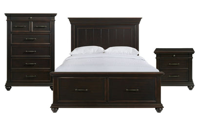 Picket House Furnishings - Brooks King Platform Storage 3PC Bedroom Set in Black - SR850KB3PC veiw 1