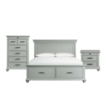 Picket House Furnishings - Brooks King Platform Storage 3PC Bedroom Set in Grey - SR350KB3PC veiw 1