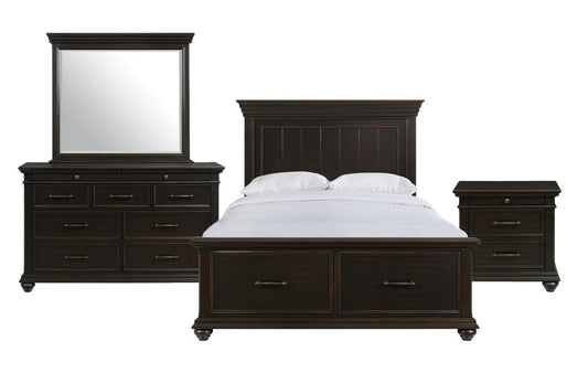 Picket House Furnishings - Brooks King Platform Storage 4PC Bedroom Set in Black - SR850KB4PC veiw 1