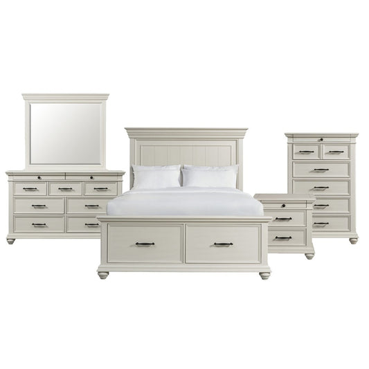 Picket House Furnishings - Brooks King Platform Storage 5PC Bedroom Set in White - SR650KB5PC veiw 1