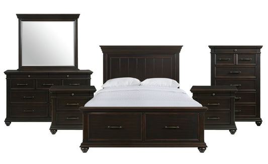Picket House Furnishings - Brooks King Platform Storage 6PC Bedroom Set in Black - SR850KB6PC veiw 1
