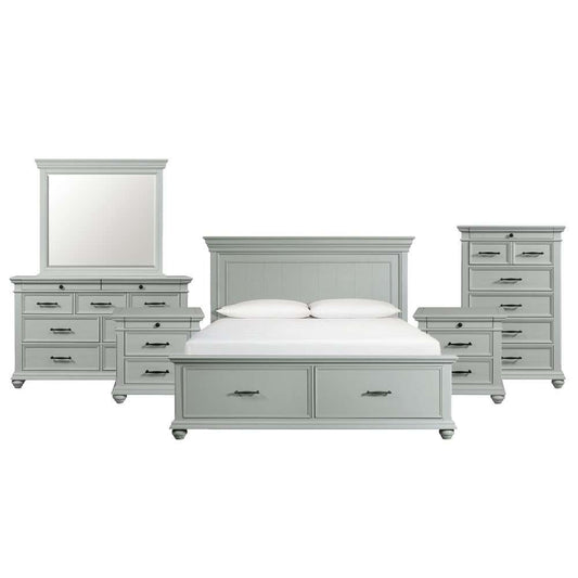 Picket House Furnishings - Brooks King Platform Storage 6PC Bedroom Set in Grey - SR350KB6PC veiw 1