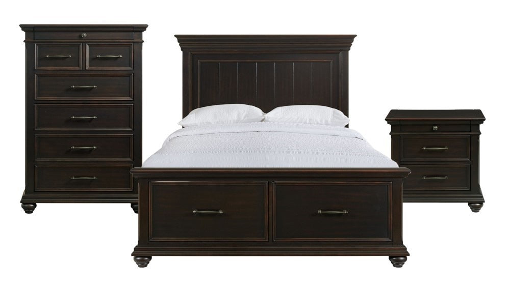Picket House Furnishings - Brooks Queen Platform Storage 3PC Bedroom Set in Black - SR850QB3PC veiw 1