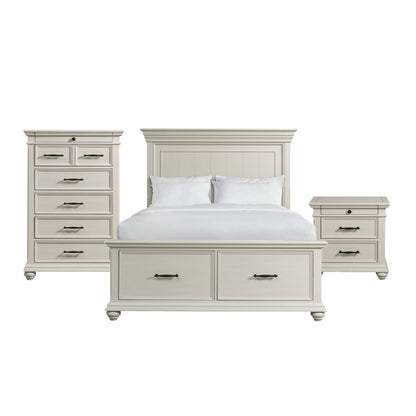Picket House Furnishings - Brooks Queen Platform Storage 3PC Bedroom Set in White - SR650QB3PC veiw 1