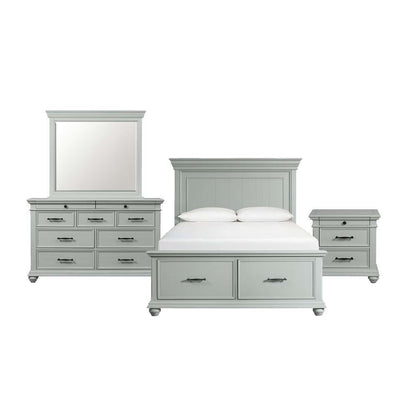 Picket House Furnishings - Brooks Queen Platform Storage 4PC Bedroom Set in Grey - SR350QB4PC veiw 1