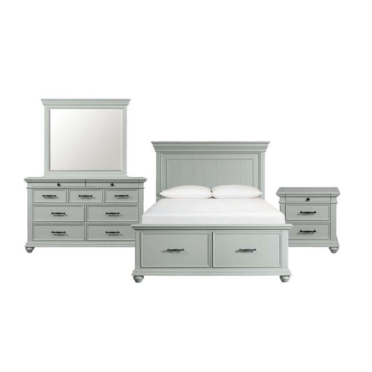 Picket House Furnishings - Brooks Queen Platform Storage 4PC Bedroom Set in Grey - SR350QB4PC veiw 1
