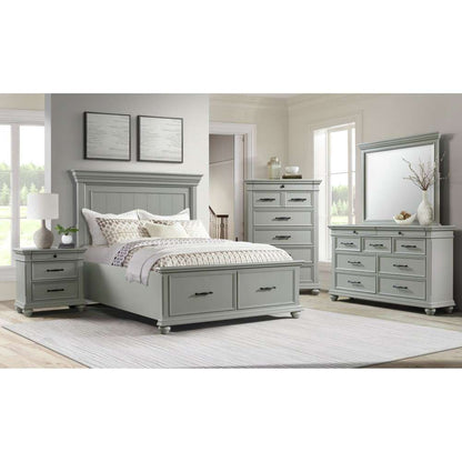 Picket House Furnishings - Brooks Queen Platform Storage 4PC Bedroom Set in Grey - SR350QB4PC veiw 4