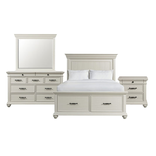 Picket House Furnishings - Brooks Queen Platform Storage 4PC Bedroom Set in White - SR650QB4PC veiw 1