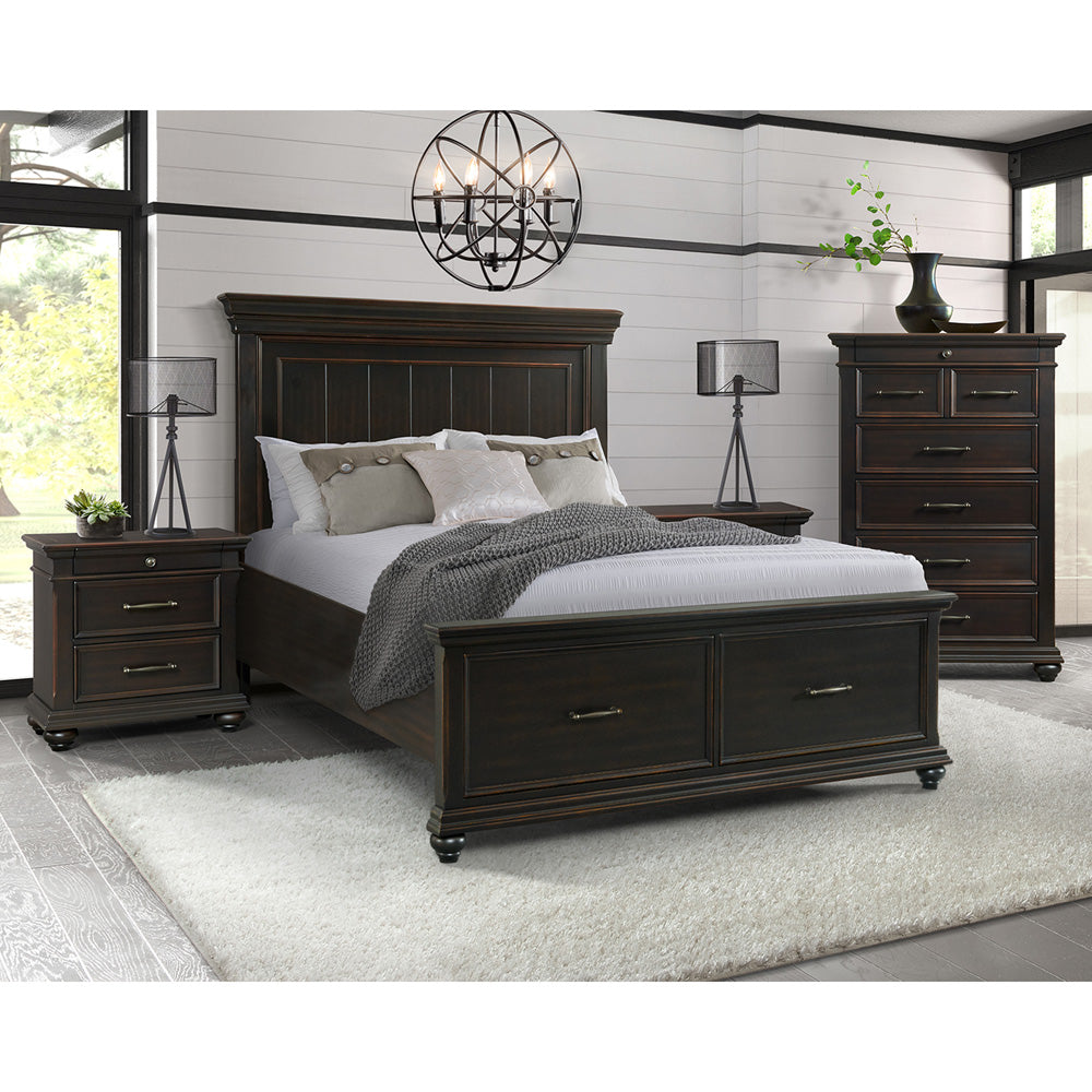 Picket House Furnishings - Brooks Queen Platform Storage 4PC Bedroom Set - SR850QBNSCH view 3