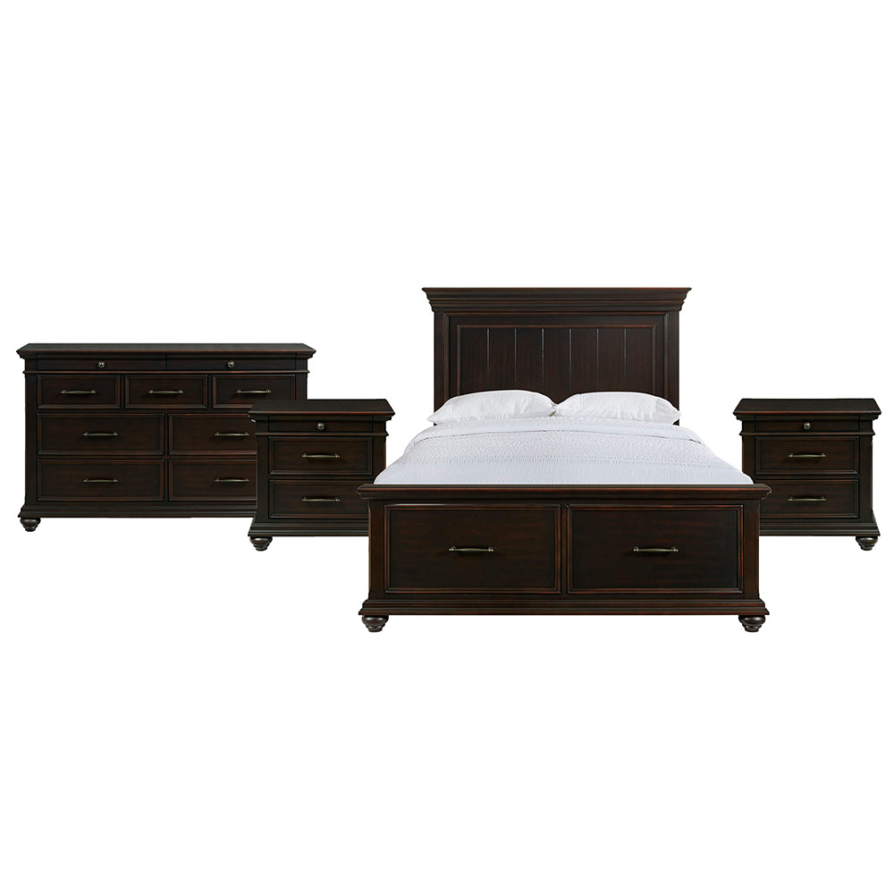 Picket House Furnishings - Brooks Queen Platform Storage 4PC Bedroom Set - SR850QBNSDR view 1