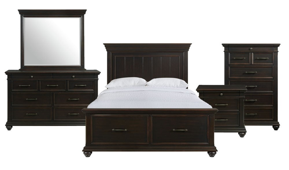 Picket House Furnishings - Brooks Queen Platform Storage 5PC Bedroom Set in Black - SR850QB5PC veiw 1