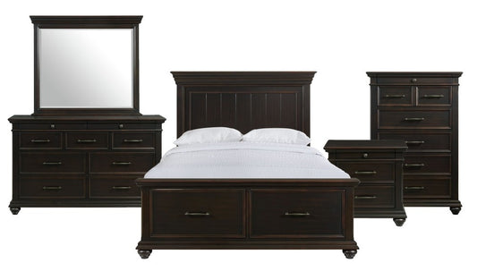 Picket House Furnishings - Brooks Queen Platform Storage 5PC Bedroom Set in Black - SR850QB5PC veiw 1