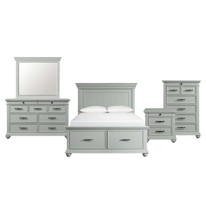 Picket House Furnishings - Brooks Queen Platform Storage 5PC Bedroom Set in Grey - SR350QB5PC veiw 1
