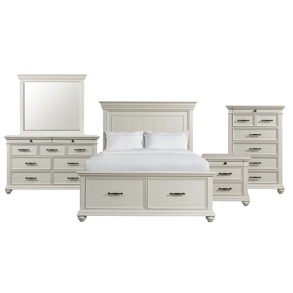 Picket House Furnishings - Brooks Queen Platform Storage 5PC Bedroom Set in White - SR650QB5PC veiw 1