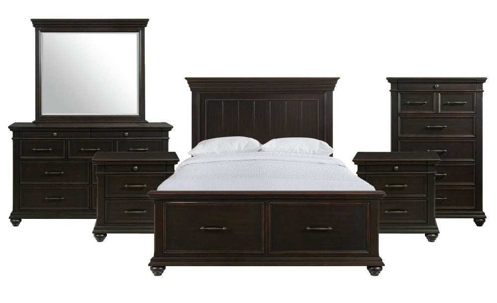 Picket House Furnishings - Brooks Queen Platform Storage 6PC Bedroom Set in Black - SR850QB6PC veiw 1