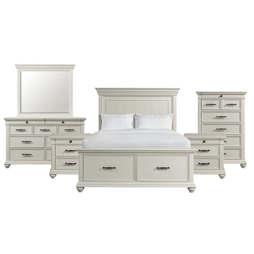 Picket House Furnishings - Brooks Queen Platform Storage 6PC Bedroom Set in White - SR650QB6PC veiw 1