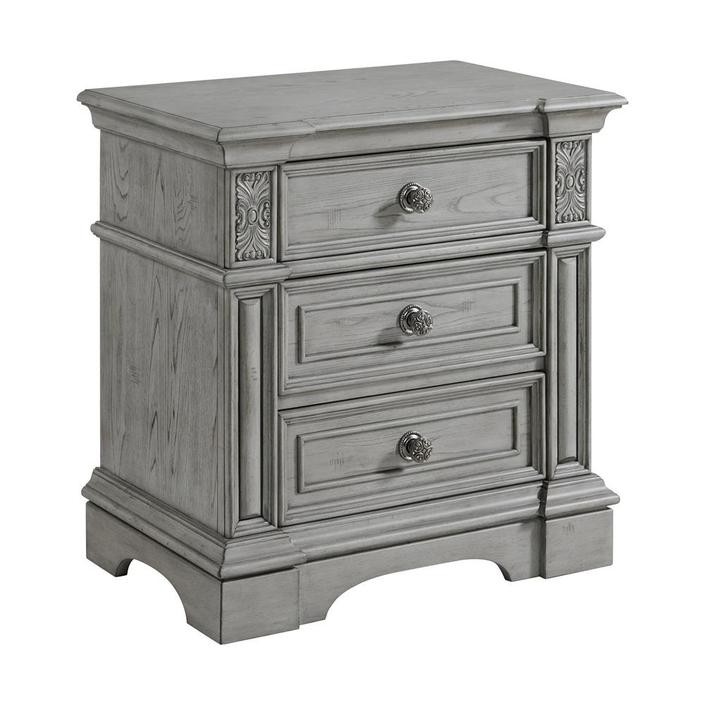 Picket House Furnishings - Brookstone 3-Drawer Nightstand with USB in Aged Grey - B-14210-3-NS veiw 1