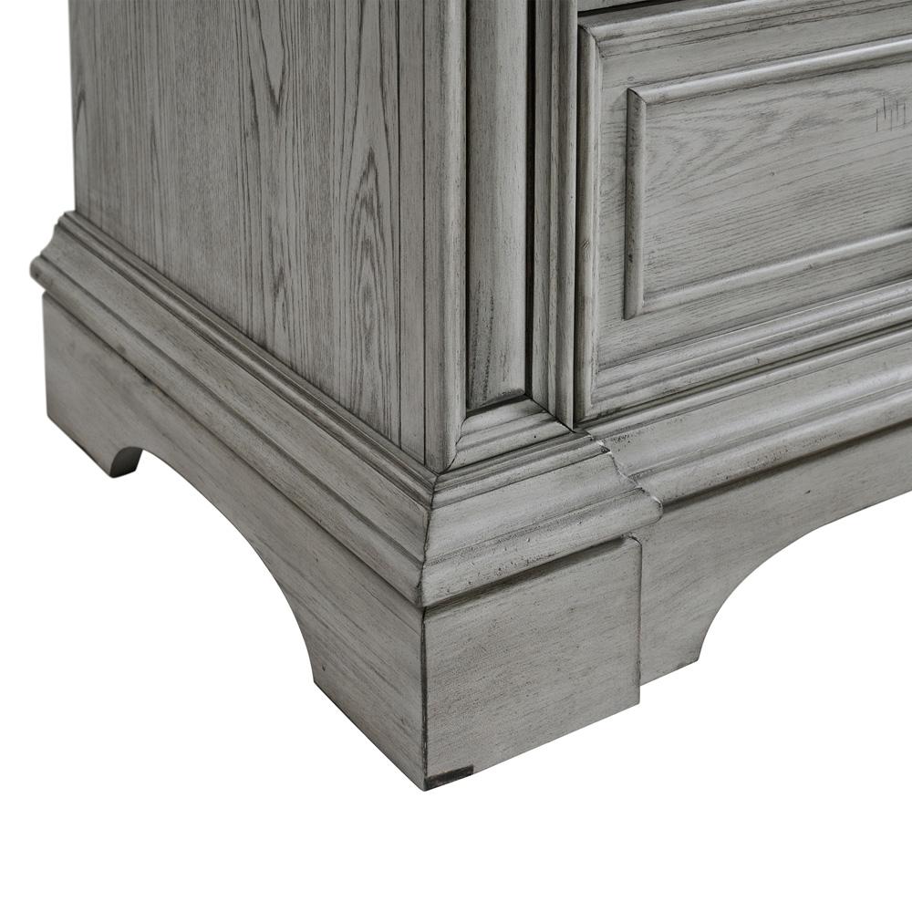 Picket House Furnishings - Brookstone 3-Drawer Nightstand with USB in Aged Grey - B-14210-3-NS veiw 3