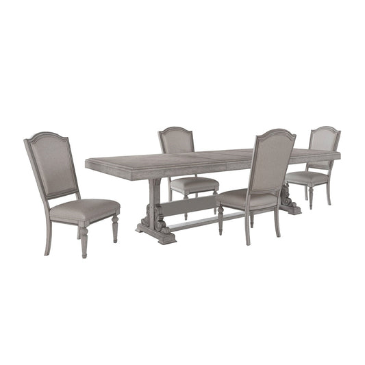 Picket House Furnishings - Brookstone 5PC Standard Height Dining Set in Aged Grey-Table and Four Chairs - D-14210-3-DT-5PC veiw 1