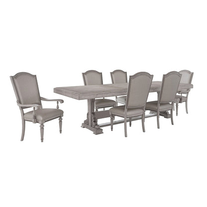 Picket House Furnishings - Brookstone 7PC Standard Height Dining Set in Aged Grey-Table, Four Chairs and Two Arm Chairs - D-14210-3-DTAC-7PC veiw 1