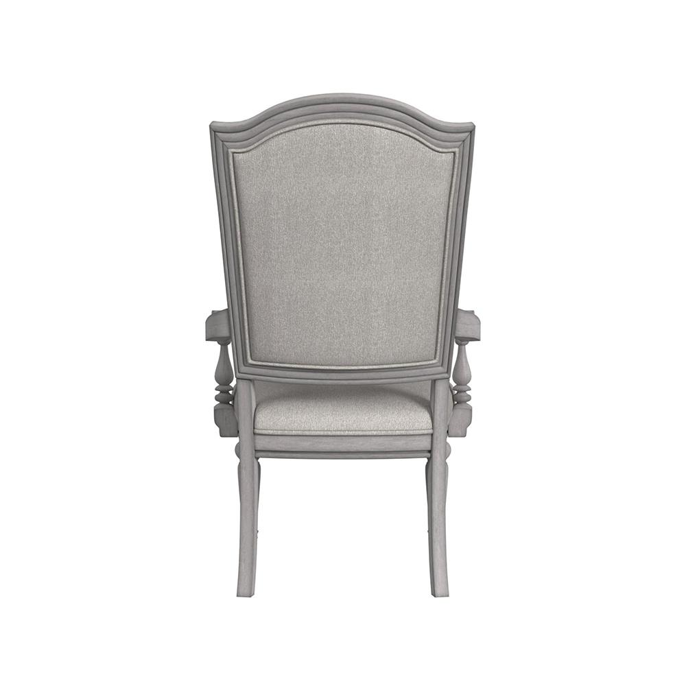 Picket House Furnishings - Brookstone Dining Arm Chair with Light Brown Fabric in Aged Grey (2 Per Carton) - D-14210-3-AC veiw 3