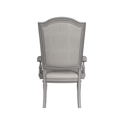 Picket House Furnishings - Brookstone Dining Arm Chair with Light Brown Fabric in Aged Grey (2 Per Carton) - D-14210-3-AC veiw 3