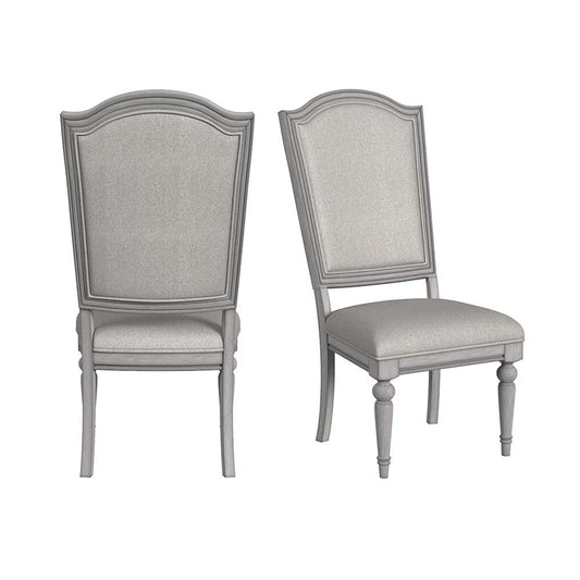 Picket House Furnishings - Brookstone Dining Side Chair with Light Brown Fabric in Aged Grey (2 Per Carton) - D-14210-3-SC veiw 1