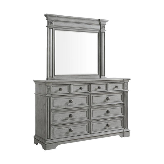Picket House Furnishings - Brookstone Dresser and Mirror Set in Aged Grey - B-14210-3-DRMR veiw 1
