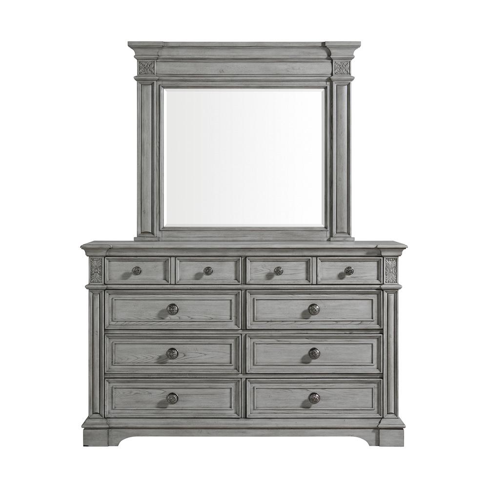 Picket House Furnishings - Brookstone Dresser and Mirror Set in Aged Grey - B-14210-3-DRMR veiw 2