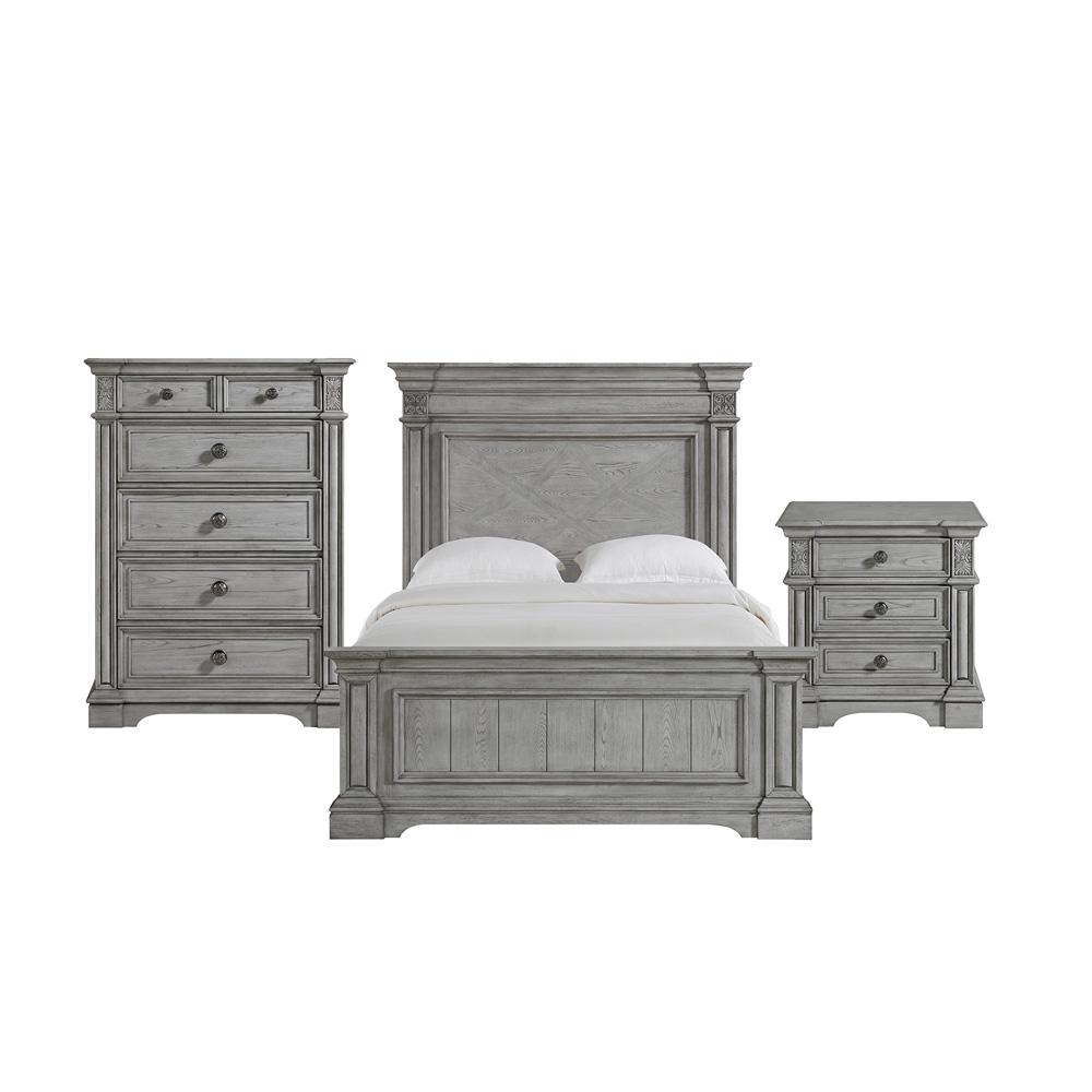 Picket House Furnishings - Brookstone Queen Panel 3PC Bedroom Set in Aged Grey - B-14210-3-QB-3PC veiw 1