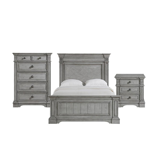 Picket House Furnishings - Brookstone Queen Panel 3PC Bedroom Set in Aged Grey - B-14210-3-QB-3PC veiw 1