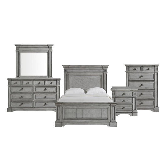 Picket House Furnishings - Brookstone Queen Panel 5PC Bedroom Set in Aged Grey - B-14210-3-QB-5PC veiw 1